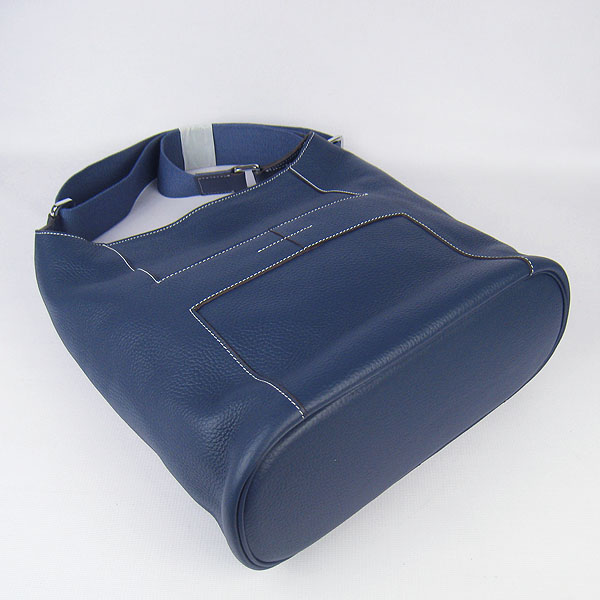 Knockoff Hermes Good News H Women Shoulder Bag Dark Blue H2801 - Click Image to Close